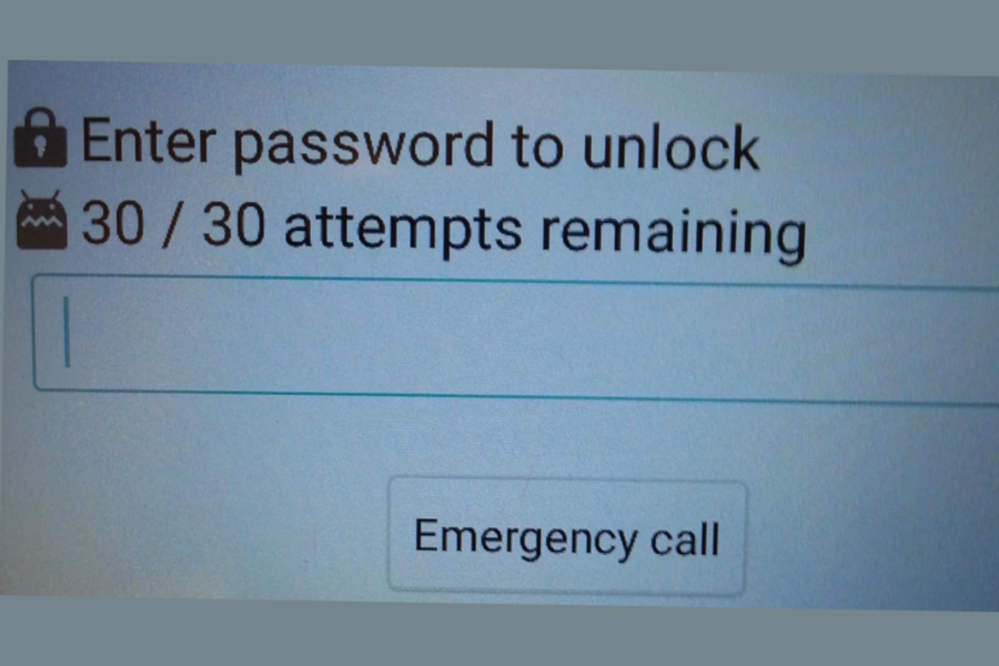 enter password to unlock 30/30 attempts remaining